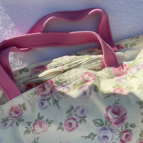 Heavy Manners Abby Floral Tote Bag - Pink and Purple - Picture 1 of 5